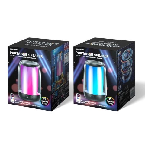 WK Design D31 bezprzewodowy mini głośnik RGB Bluetooth 5.0 czarny (D31 mini)