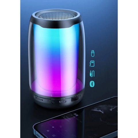 WK Design D31 bezprzewodowy mini głośnik RGB Bluetooth 5.0 czarny (D31 mini)