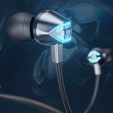 WK Design V47 bezprzewodowe słuchawki gamingowe dokanałowe z mikrofonem czarny (V47)