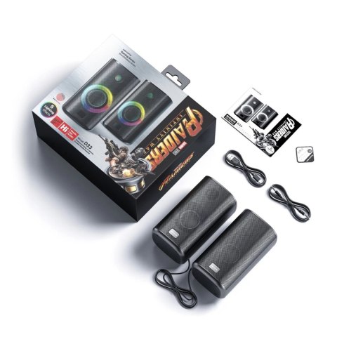 WK Design głośniki bezprzewodowe Bluetooth 5.0 czarny (D33)