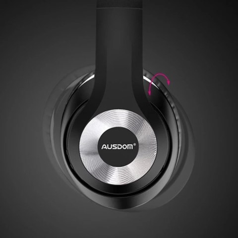 Ausdom bezprzewodowe wokółuszne słuchawki Bluetooth 5.0 ANC (aktywna redukcja szumów) czarny (ANC10)