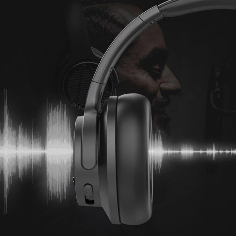 Ausdom bezprzewodowe wokółuszne słuchawki Bluetooth 5.0 ANC (aktywna redukcja szumów) czarny (Bass-One)
