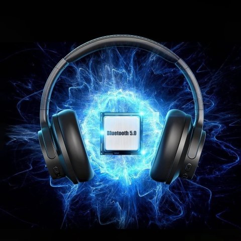Ausdom bezprzewodowe wokółuszne słuchawki Bluetooth 5.0 ANC (aktywna redukcja szumów) czarny (Bass-One)