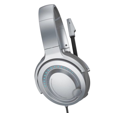 Baseus GAMO wokółuszne słuchawki USB z mikrofonem i pilotem dla graczy szary (NGD05-01)