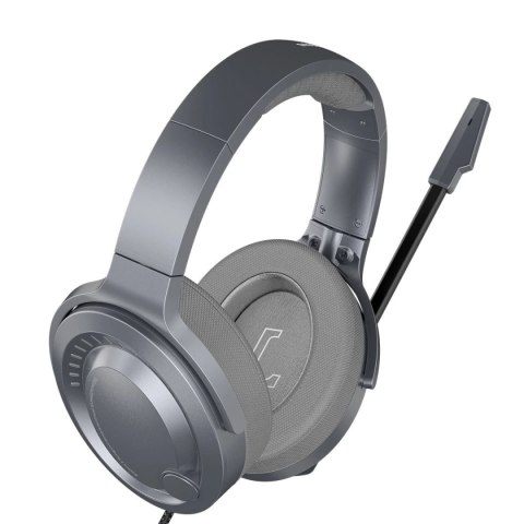 Baseus GAMO wokółuszne słuchawki USB z mikrofonem i pilotem dla graczy szary (NGD05-01)