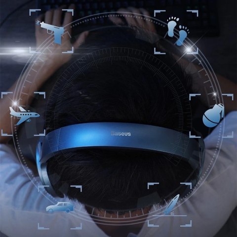Baseus GAMO wokółuszne słuchawki USB z mikrofonem i pilotem dla graczy szary (NGD05-01)