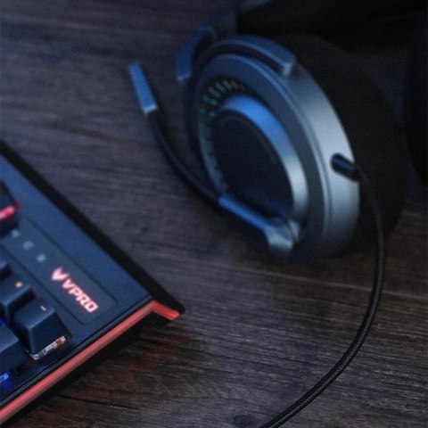 Baseus GAMO wokółuszne słuchawki USB z mikrofonem i pilotem dla graczy szary (NGD05-01)