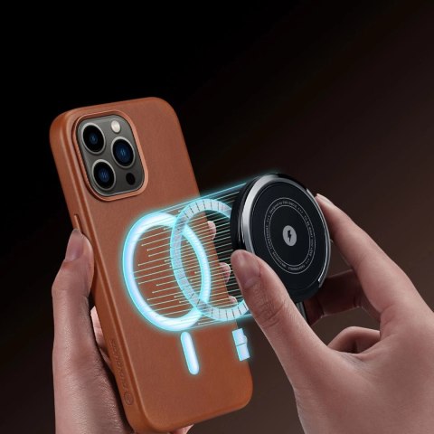Dux Ducis Naples etui do iPhone 13 Pro skórzany pokrowiec (kompatybilny z MagSafe) brązowy