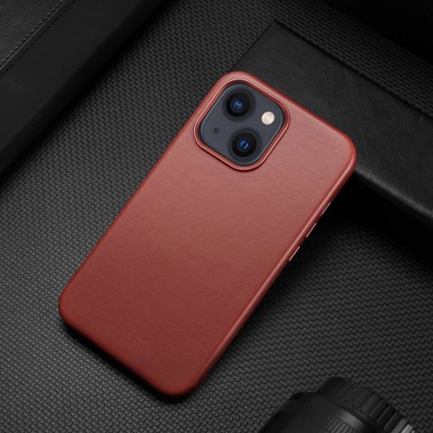 Dux Ducis Naples etui do iPhone 13 skórzany pokrowiec (kompatybilny z MagSafe) czerwony