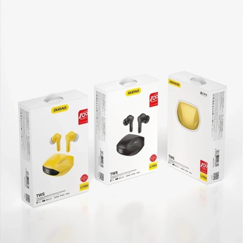 Dudao dokanałowe słuchawki bezprzewodowe TWS Bluetooth 5.2 czarny (U16H-black)
