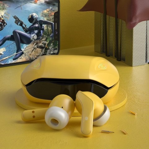 Dudao dokanałowe słuchawki bezprzewodowe TWS Bluetooth 5.2 żółty (U16H-yellow)