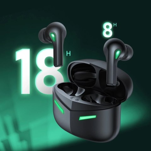 Joyroom dokanałowe słuchawki bezprzewodowe TWS Bluetooth 5.0 gamingowe dla graczy czarny (JR-TP2 black)