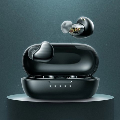 Joyroom wodoodporne IPX5 dokanałowe bezprzewodowe słuchawki Bluetooth 5.0 TWS czarny (JR-TL7)