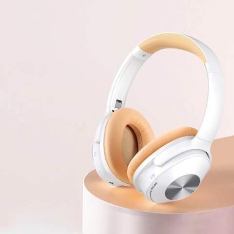 Remax bezprzewodowe słuchawki Bluetooth 5.0 ANC (Active Noise Cancelling) EDR z mikrofonem biały (RB-600HB)