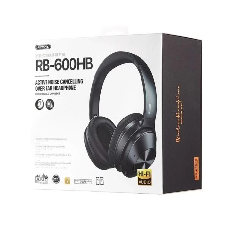 Remax bezprzewodowe słuchawki Bluetooth 5.0 ANC (Active Noise Cancelling) EDR z mikrofonem biały (RB-600HB)