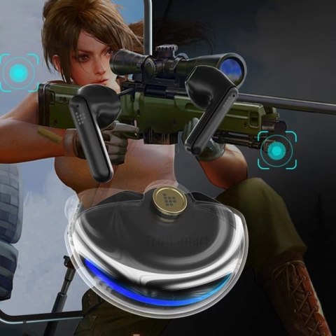 Tronsmart Battle Gaming TWS douszne bezprzewodowe słuchawki Bluetooth wodoodporne IPX5 czarny (449556)