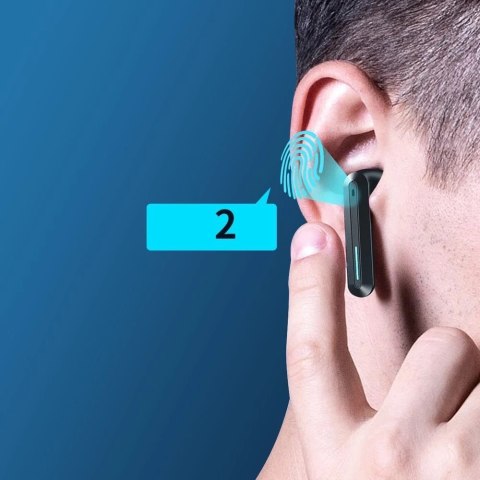 WK Design bezprzewodowe słuchawki Bluetooth TWS wodoodporne IPX4 szary (ET-V9 grey)