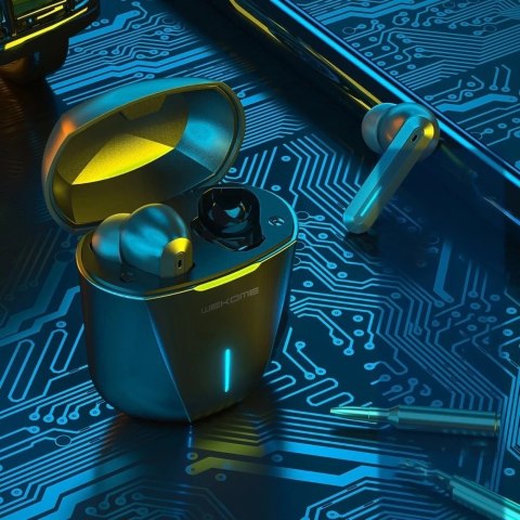 WK Design bezprzewodowe słuchawki Bluetooth TWS wodoodporne IPX4 szary (ET-V9 grey)