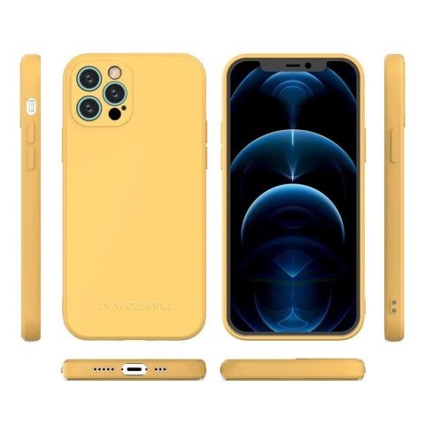 Wozinsky Color Case silikonowe elastyczne wytrzymałe etui iPhone 12 Pro żółty