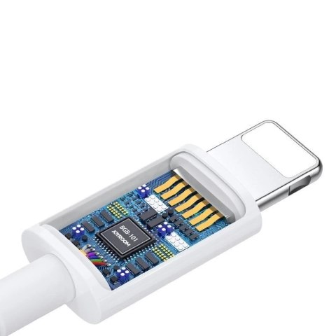 Joyroom Ben Series douszne słuchawki przewodowe Lightning z pilotem i mikrofonem bialy (JR-EP3)