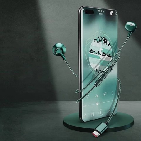 REMAX douszne słuchawki zestaw słuchawkowy z pilotem i mikrofonem USB Typ C srebrny (RM-711a Silver)