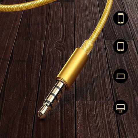 WK Design Sakin Series słuchawki zestaw słuchawkowy z pilotem i mikrofonem 3,5 mm mini jack złoty (YC05)