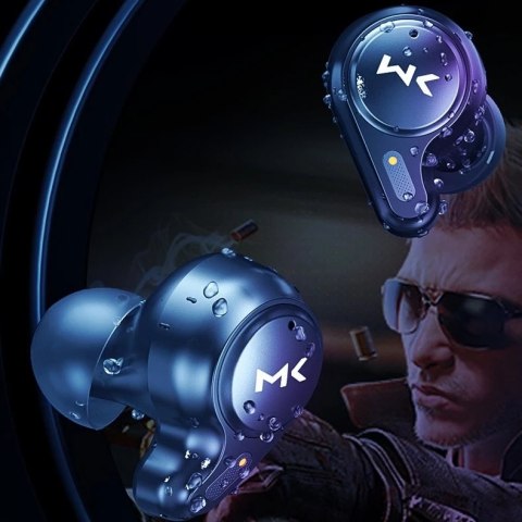 WK Design VB02 dokanałowe słuchawki TWS wodoodporne IPX5 Earbuds czarny (VB02)