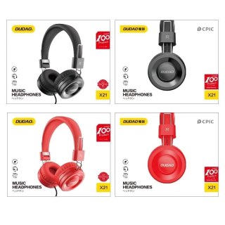 Dudao przewodowe słuchawki czarny (X21 black)