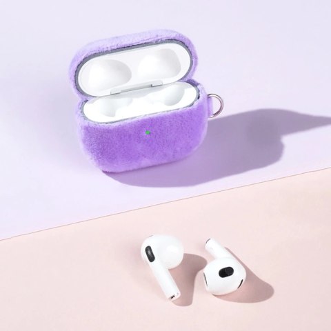 Kingxbar Plush Pods Case etui do AirPods 3 pluszowa obudowa pokrowiec na słuchawki różowy