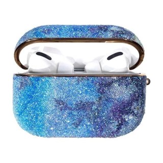 Kingxbar Rainbow błyszczące brokatowe etui pudełko pudełeczko na słuchawki AirPods Pro niebieski