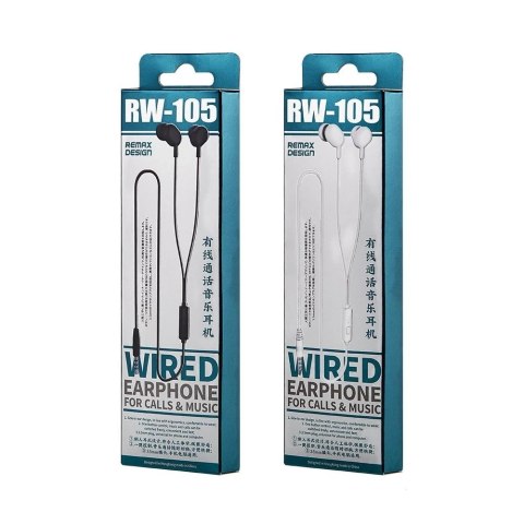 Remax dokanałowe słuchawki zestaw słuchawkowy z pilotem i mikrofonem mini jack 3,5 mm czarny (RW-105 black)