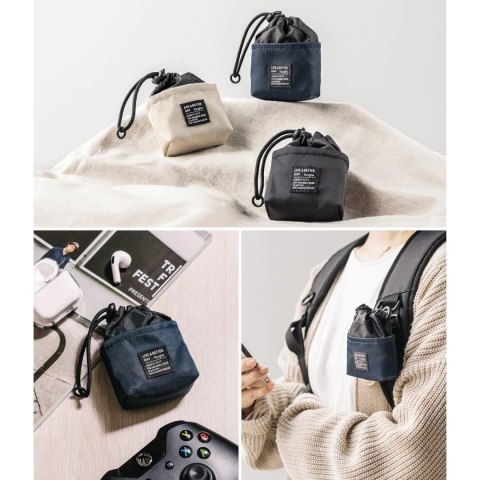 Ringke Mini Pouch torba pokrowiec etui Bucket Bag na słuchawki drobiazgi granatowy (BG08515RS)