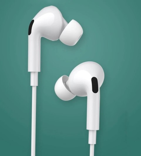 WK Design przewodowe dokanałowe słuchawki 3,5 mm mini jack biały (Y31 3.5mm white)