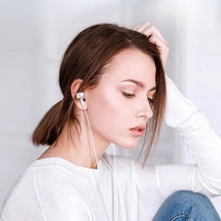 WK Design przewodowe słuchawki douszne ze złączem USB Typ C biały (Y12 white)