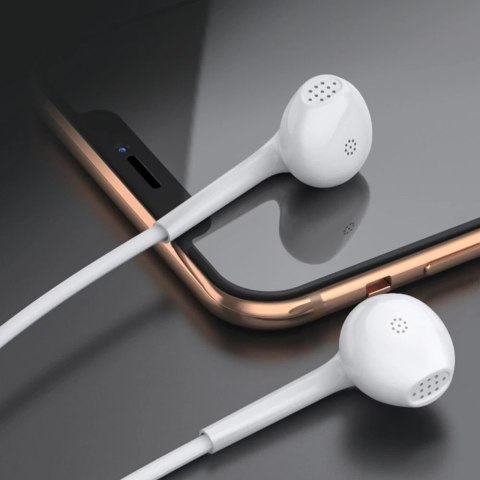 WK Design przewodowe słuchawki douszne ze złączem USB Typ C biały (Y12 white)