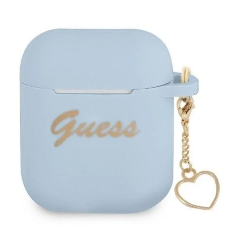 Guess GUA2LSCHSB AirPods 1/2 cover niebieski/blue Silicone Charm Collection
