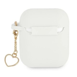 Guess GUA2LSCHSH AirPods 1/2 cover biały/white Silicone Charm Collection