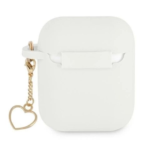 Guess GUA2LSCHSH AirPods 1/2 cover biały/white Silicone Charm Collection
