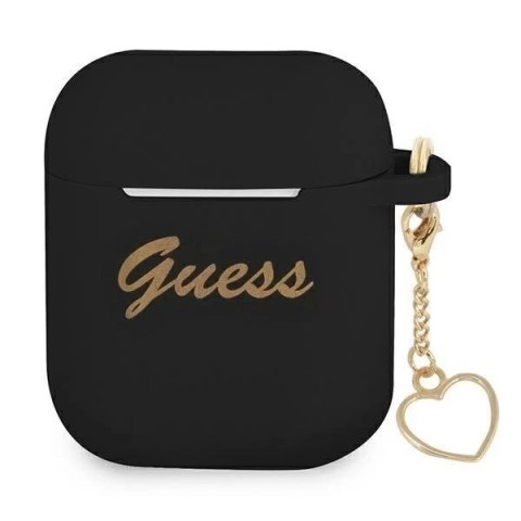 Guess GUA2LSCHSK AirPods 1/2 cover czarny/black Silicone Charm Collection