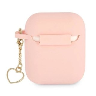 Guess GUA2LSCHSP AirPods 1/2 cover różowy/pink Silicone Charm Collection