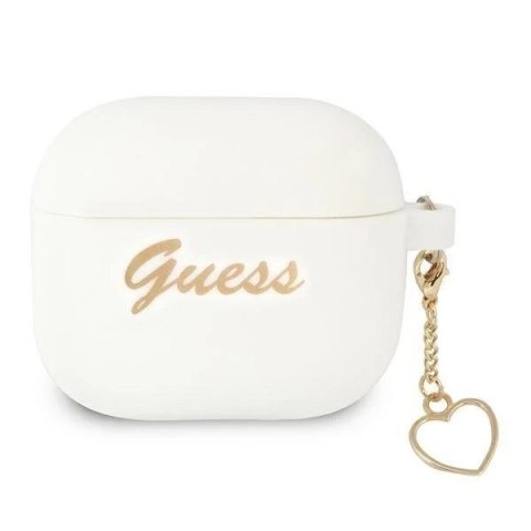 Guess GUA3LSCHSH AirPods 3 cover biały/white Silicone Charm Collection