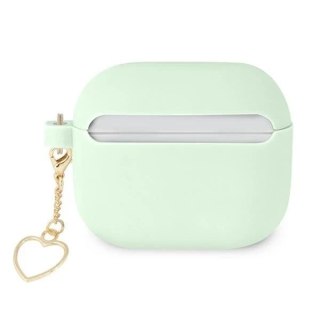 Guess GUA3LSCHSN AirPods 3 cover zielony/green Silicone Charm Heart Collection