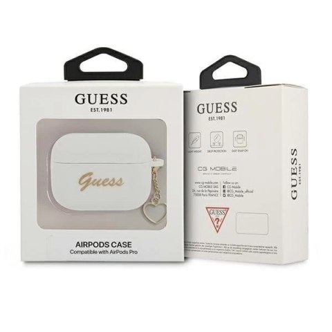Guess GUAPLSCHSH AirPods Pro cover biały/white Silicone Charm Collection