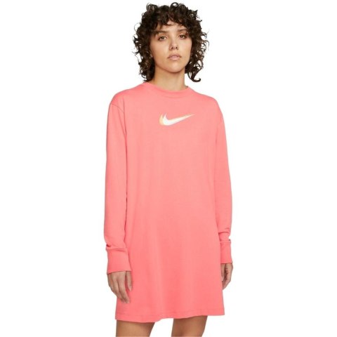 Sukienka damska Nike Nsw LS Dress Prnt różowa DO2580 603 Sukienka damska Nike Nsw LS Dress Prnt różowa DO2580 603