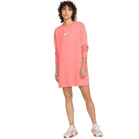 Sukienka damska Nike Nsw LS Dress Prnt różowa DO2580 603 Sukienka damska Nike Nsw LS Dress Prnt różowa DO2580 603