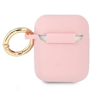 Guess GUA2SSSI AirPods cover różowy/pink Silicone Vintage Script