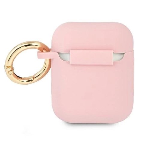 Guess GUA2SSSI AirPods cover różowy/pink Silicone Vintage Script