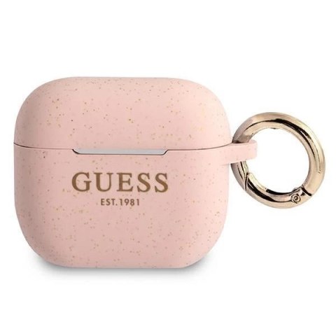 Guess GUA3SGGEP AirPods 3 cover różowy/pink Silicone Glitter