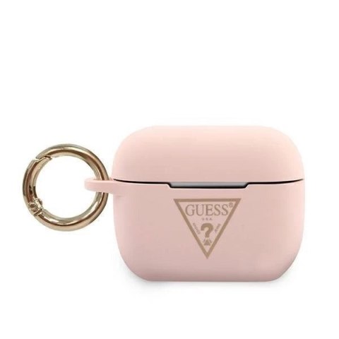 Guess GUACAPLSTLPI AirPods Pro cover rózowy/pink Silicone Triangle Logo
