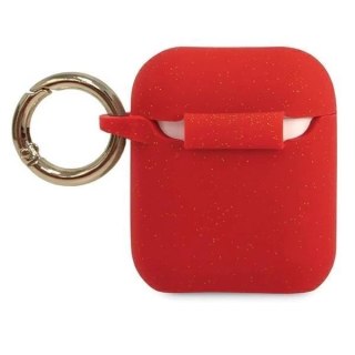 Guess GUACCSILGLRE AirPods cover czerwony/red Silicone Glitter